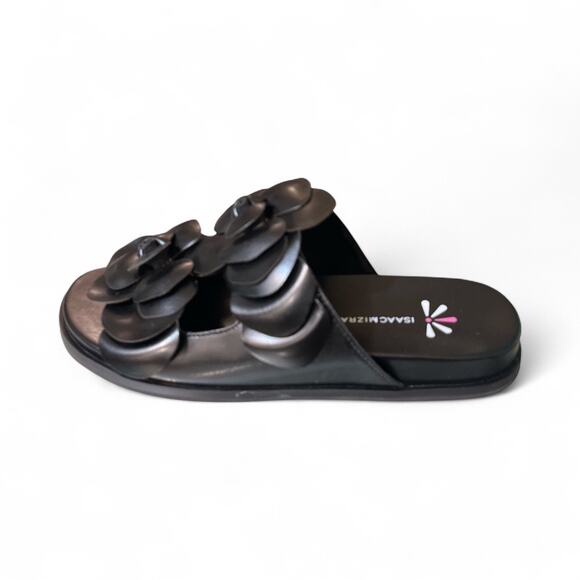 Isaac Mizrahi Floral Flat Slide Sandals - Picture 1 of 10